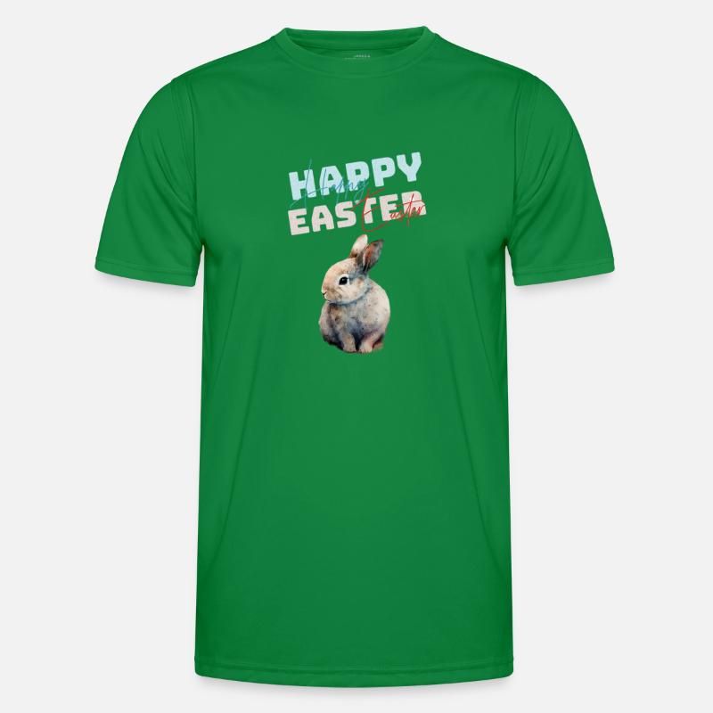 Funny Cute Happy Easter Bunny Men's Functional T-Shirt