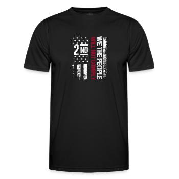 Nous, le peuple, n’adhérerons pas à la Constitution 2 - T-shirt sport Homme - noir - Devant - AI Model Male 178 dark (178cm)