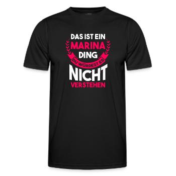 Marina - Männer Funktions-T-Shirt - Schwarz - Vorne - AI Model Male 178 dark (178cm)