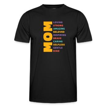 Mom description - Mother's Day Funny Gift - Men's Functional T-Shirt - black - Front - AI Model Male 178 dark (178cm)