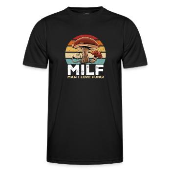 Mushroom picking Mushroom picking Mushrooms Foraging - Men's Functional T-Shirt - black - Front - AI Model Male 178 dark (178cm)