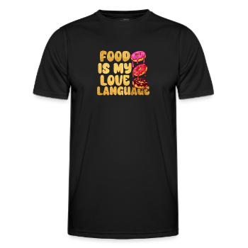Essen ist meine Liebessprache - Männer Funktions-T-Shirt - Schwarz - Vorne - AI Model Male 178 dark (178cm)
