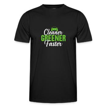 Electric vehicles cleaner, greener and faster - Men's Functional T-Shirt - black - Front - AI Model Male 178 dark (178cm)