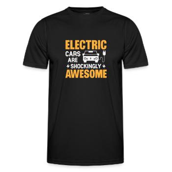 Electric cars are shockingly fantastic - Men's Functional T-Shirt - black - Front - AI Model Male 178 dark (178cm)