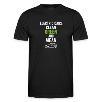 Electric vehicle electric cars clean green - Men's Functional T-Shirt - black - Front - AI Model Male 178 dark (178cm)