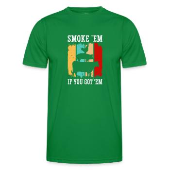 Smok 'em If You Got 'em Meat Bbq Season - Men's Functional T-Shirt - kelly green - Front - AI Model Male 178 dark (178cm)