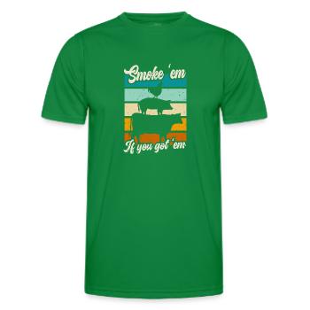 Smok 'em If You Got 'em Meat Bbq Season - Men's Functional T-Shirt - kelly green - Front - AI Model Male 178 dark (178cm)