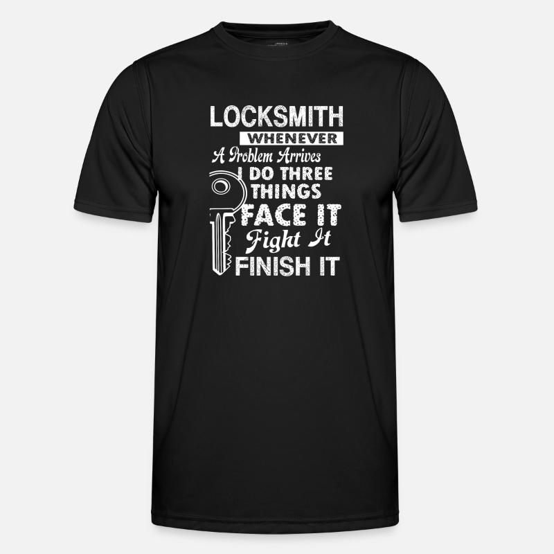 Locksmith Locksmith Solves Problem - Men's Functional T-Shirt - black