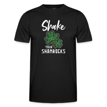 Funny Irish Saint Patricks Day Shake Your - Men's Functional T-Shirt - black - Front - AI Model Male 178 dark (178cm)