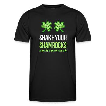 Funny Irish Saint Patricks Day Shake Your - Men's Functional T-Shirt - black - Front - AI Model Male 178 dark (178cm)