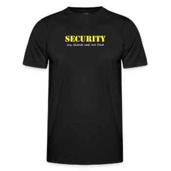 Father is security His children call him Papa - Men's Functional T-Shirt - black - Front - AI Model Male 178 dark (178cm)
