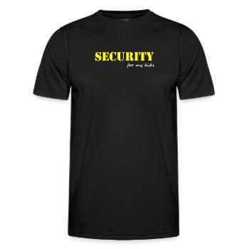 Dad is security For his children father - Men's Functional T-Shirt - black - Front - AI Model Male 178 dark (178cm)