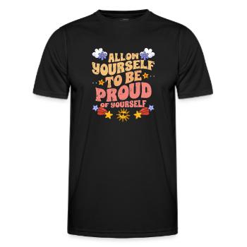Amour-propre motivationnel, permettez-vous d’être fier - T-shirt sport Homme - noir - Devant - AI Model Male 178 dark (178cm)