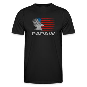 Papaw Fathers Day American Flag Grand-père drôle - T-shirt sport Homme - noir - Devant - AI Model Male 178 dark (178cm)