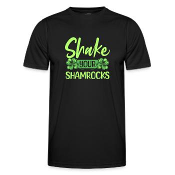 Lustige Irische Saint Patricks Day Shake Your - Männer Funktions-T-Shirt - Schwarz - Vorne - AI Model Male 178 dark (178cm)