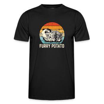 Meerschweinchen Idee, Pelzige Kartoffel - Männer Funktions-T-Shirt - Schwarz - Vorne - AI Model Male 178 dark (178cm)