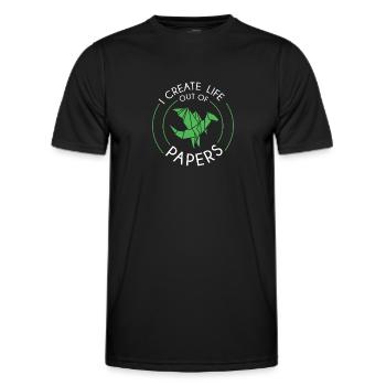 Fantastique Je crée une vie à partir de papiers - T-shirt sport Homme - noir - Devant - AI Model Male 178 dark (178cm)