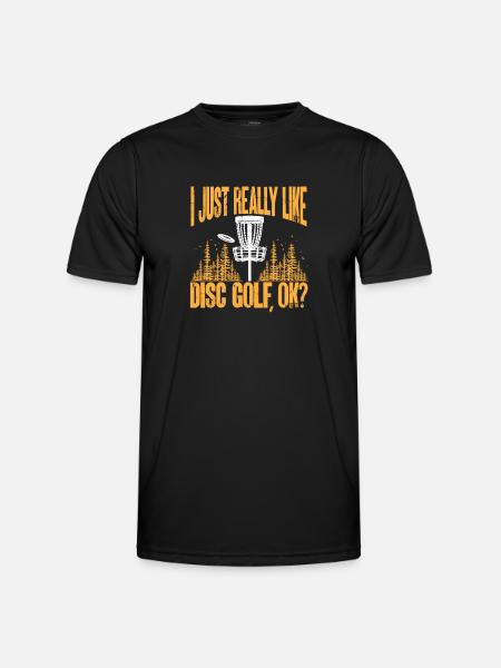 Discgolf Disc Golf Frisbee - Men's Functional T-Shirt - black