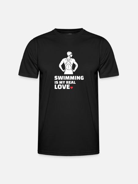 J’adore nager - T-shirt sport Homme - noir