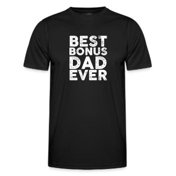 Best Bonus Dad Ever T Shirt Father s Day Gift - Men's Functional T-Shirt - black - Front - AI Model Male 178 dark (178cm)