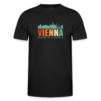 Vienna - Men's Functional T-Shirt - black - Front - AI Model Male 178 dark (178cm)