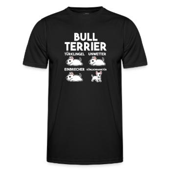 Hund Bull Terrier - Männer Funktions-T-Shirt - Schwarz - Vorne - AI Model Male 178 dark (178cm)