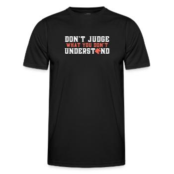 Sensibilisation à l’autisme – Ne jugez pas ce que - T-shirt sport Homme - noir - Devant - AI Model Male 178 dark (178cm)