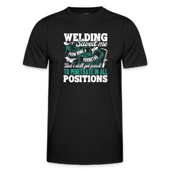 Welding Welding Save Me - Men's Functional T-Shirt - black - Front - AI Model Male 178 dark (178cm)