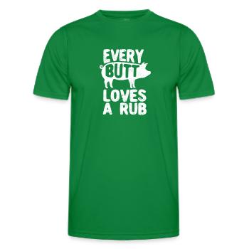Every butt loves a Rub Smoked Meat Smoker - Men's Functional T-Shirt - kelly green - Front - AI Model Male 178 dark (178cm)