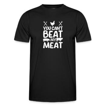 You Can't Beat My Flesh Funny - Men's Functional T-Shirt - black - Front - AI Model Male 178 dark (178cm)