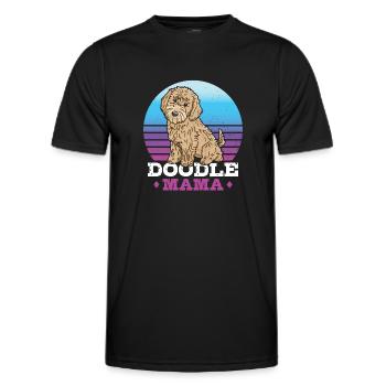 Frauen Doodle Mama Labradoodle Goldendoodle - Männer Funktions-T-Shirt - Schwarz - Vorne - AI Model Male 178 dark (178cm)