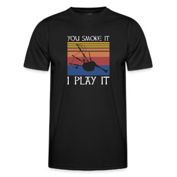 Dudelsack für Dudelsackspieler und Schotten - Männer Funktions-T-Shirt - Schwarz - Vorne - AI Model Male 178 dark (178cm)