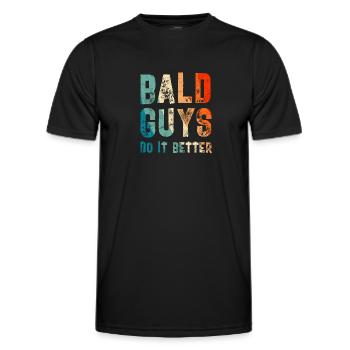 Being Bald Bald Guy With A Beard Bald Dad - Men's Functional T-Shirt - black - Front - AI Model Male 178 dark (178cm)