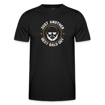 Being Bald Bald Guy With A Beard Bald Dad - Men's Functional T-Shirt - black - Front - AI Model Male 178 dark (178cm)
