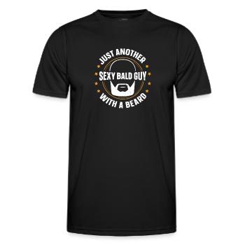 Being Bald Bald Guy With A Beard Bald Dad - Men's Functional T-Shirt - black - Front - AI Model Male 178 dark (178cm)