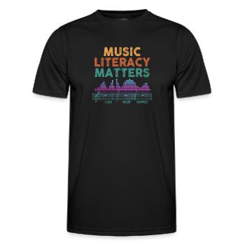 La littératie musicale, ça compte - T-shirt sport Homme - noir - Devant - AI Model Male 178 dark (178cm)
