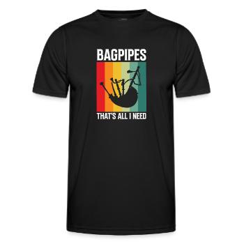 Dudelsack für Dudelsackspieler und Schotten - Männer Funktions-T-Shirt - Schwarz - Vorne - AI Model Male 178 dark (178cm)