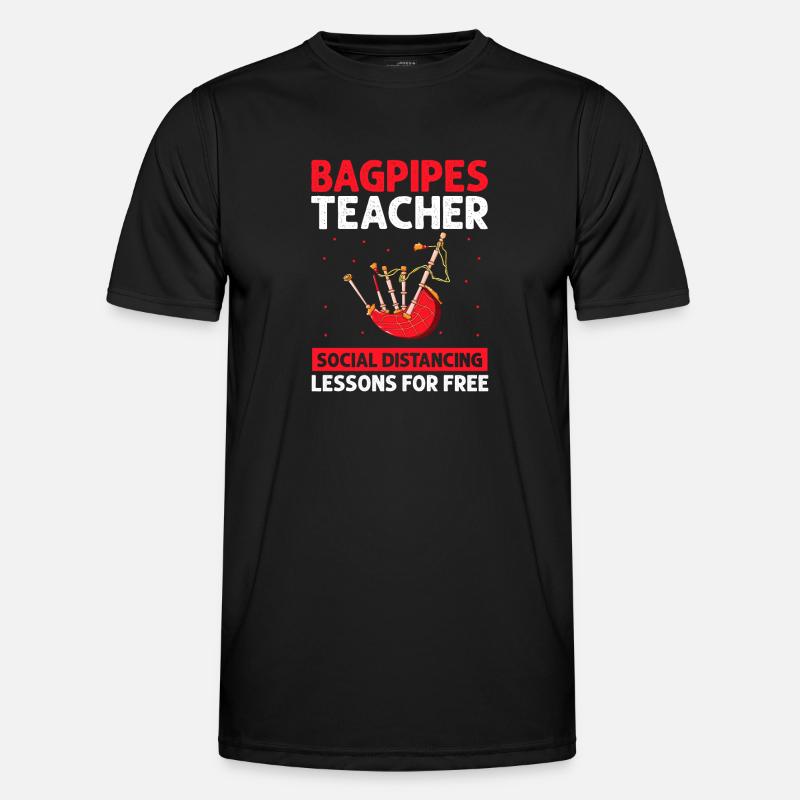 Bagpipes for bagpipe instructors and bagpipers - Men's Functional T-Shirt - black
