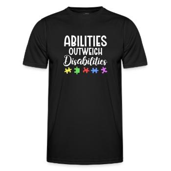 Autism awareness - abilities predominate - Men's Functional T-Shirt - black - Front - AI Model Male 178 dark (178cm)
