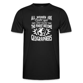 Geographer The Finest Become Geographers - Men's Functional T-Shirt - black - Front - AI Model Male 178 dark (178cm)