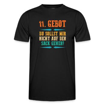 Elftes Gebot Lustige Sprüche - Männer Funktions-T-Shirt - Schwarz - Vorne - AI Model Male 178 dark (178cm)