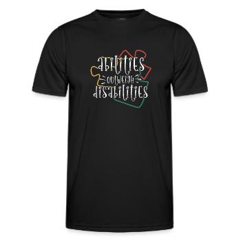 Autism awareness - abilities predominate - Men's Functional T-Shirt - black - Front - AI Model Male 178 dark (178cm)