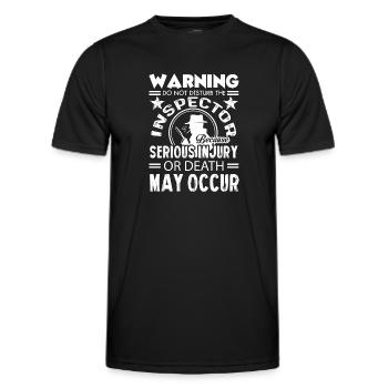 Inspector Warning Do Not Disturb The Inspector - Men's Functional T-Shirt - black - Front - AI Model Male 178 dark (178cm)