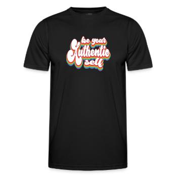 Pride Month LGBTQ - Be Your Authentic Self - Men's Functional T-Shirt - black - Front - AI Model Male 178 dark (178cm)