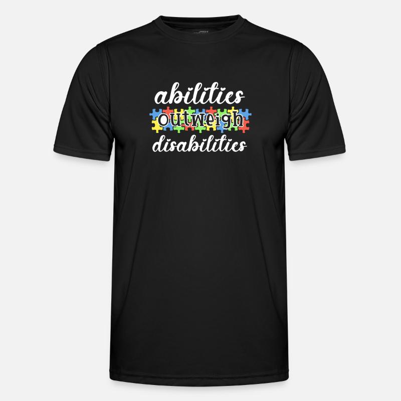 Autism awareness - abilities predominate - Men's Functional T-Shirt - black