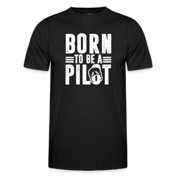 Pilot Born To Be A Pilot - Men's Functional T-Shirt - black - Front - AI Model Male 178 dark (178cm)