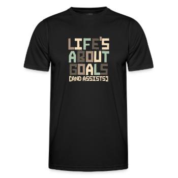 La vie est faite de buts et de passes décisives Football de futbol - T-shirt sport Homme - noir - Devant - AI Model Male 178 dark (178cm)