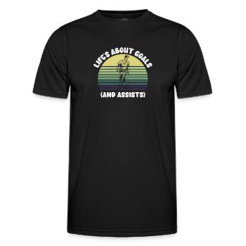 La vie est faite de buts et de passes décisives Football de futbol - T-shirt sport Homme - noir - Devant - AI Model Male 178 dark (178cm)