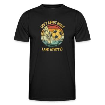 La vie est faite de buts et de passes décisives Football de futbol - T-shirt sport Homme - noir - Devant - AI Model Male 178 dark (178cm)