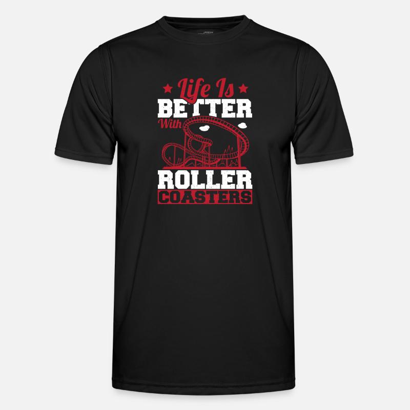 Theme Park Vacation Life Is Better With Roller Coa Männer Funktions-T-Shirt